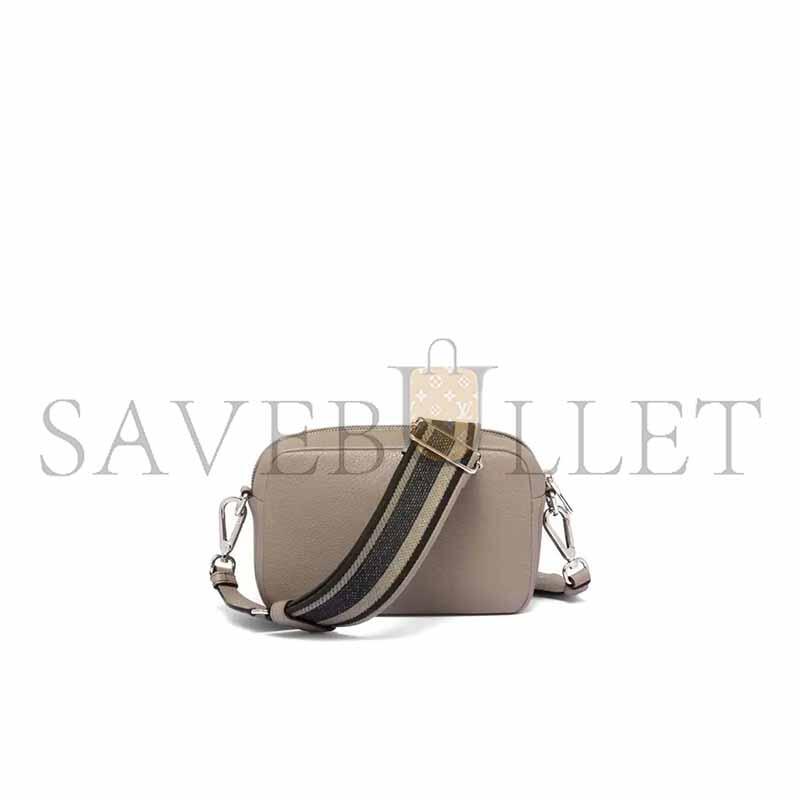 PRADA LEATHER CAMERA BAG SHOULDER BAG CROSSBODY BAG WOMEN'S LIGHT GRAY 1BH192 (19*12*6cm) 